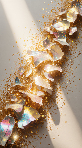 Glitter Shard Glow Prismatic Gold Sunlit Crystal Trail, glitter, gold HD phone wallpaper