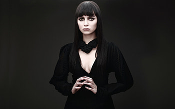Black dress, Birce Akalay, beautiful HD wallpaper