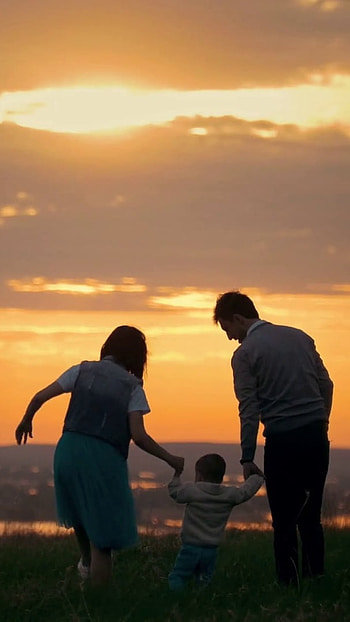 Mom And Dad, Sunset, Nature Background HD phone wallpaper