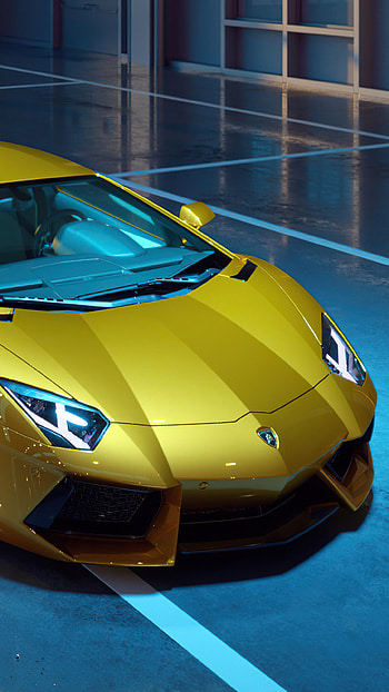 Front Hood, Gold Lamborghini HD phone wallpaper