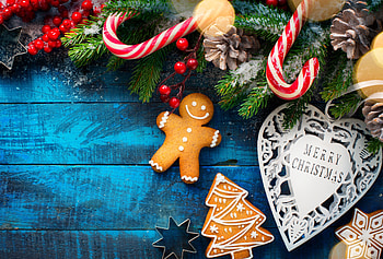 Christmas, berry, cookies, decorative, x-mas branches HD wallpaper