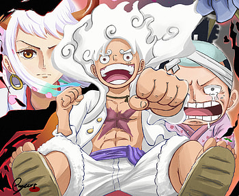 Monkey D. Luffy — Gear 5 Anime Quad (One Piece), Anime, One Piece, Monkey D. Luffy, Gear 5 (One Piece) HD wallpaper