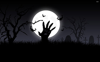 Zombie hand in the moonlight - Holiday . HD wallpaper