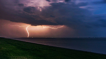 Thunderstorm, lightning, darl, germany, clouds, sky HD wallpaper
