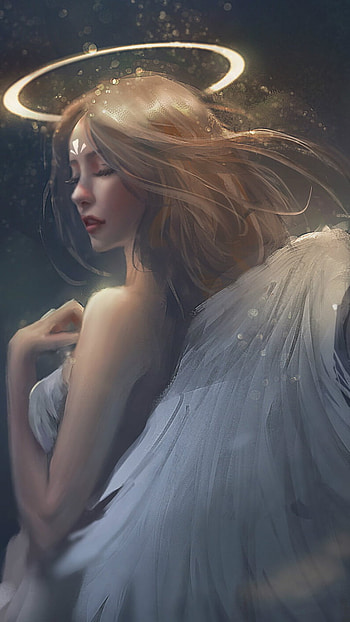 Haloed Serenity — Angelic Wings, wings, fantasy, angel HD phone wallpaper