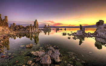 Sunset Shore, sunset, nature, shore HD wallpaper