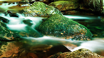 Stream, stone, river, water HD wallpaper