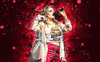 Tove Lo, , purple neon lights, swedish singer, music stars, Ebba Tove Elsa Nilsson, Tove Lo with micro, swedish celebrity, superstars, Tove Lo HD wallpaper