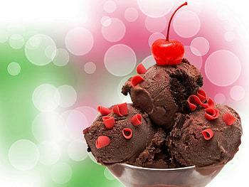 Ice Cream, dessert, chocolate, cherry HD wallpaper
