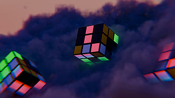 Cubes Floating In Air, abstract, cubes, artwork, art, digital-art, artist HD wallpaper