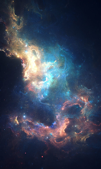 Universe, Stars, Bright, Nebula, Galaxy, Color, Coloured, Luminous HD phone wallpaper