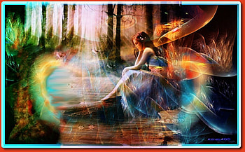 dream, river, fantasy, woman, sunset HD wallpaper
