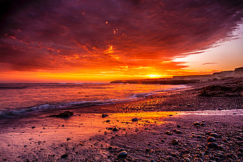 Ocean Coast Sunrise , ocean, coast, sunrise, nature HD wallpaper