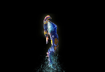 Minimal, yellow armor suit, flight, Anthem, online game HD wallpaper