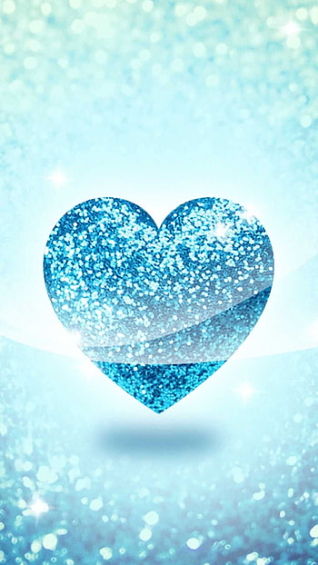 Blue Heart, Neon Blue Background HD phone wallpaper