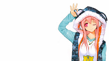super sonico, anime, girl, t-shirt HD wallpaper