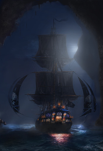 Ghost Ship, Grand pirate ship, Enigmatic vessel, Epic adventure HD phone wallpaper
