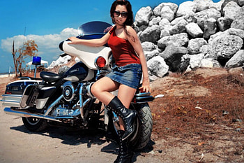 Harley Girl, bike, cowgirl, harley, boots HD wallpaper