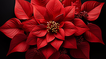 Vibrant Red Poinsettia, red, nature, poinsettia HD wallpaper