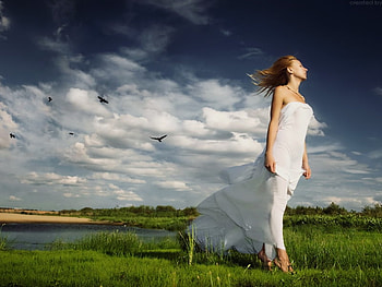 Feel the breeze, model, breeze, graphy, girl, dress HD wallpaper