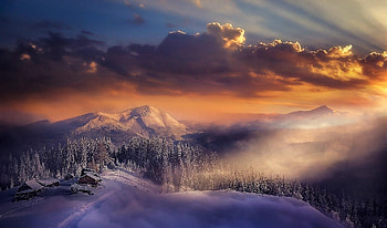 Haze on the Alps, winter, italy, alps, haze HD wallpaper