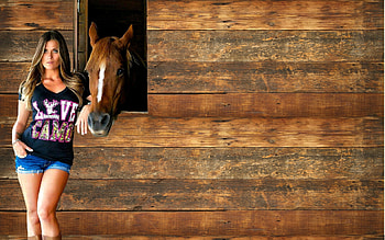 Spend Time With A Friend.., style, barn, horse, cowgirl, fun, brunettes, outdoors, ranch, girls, women, models, boots, western, female HD wallpaper