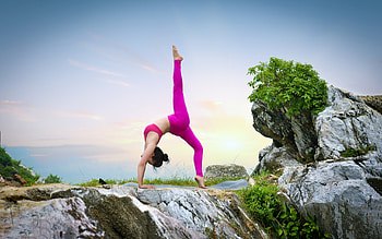 Yoga woman, Sunset meditation, Holistic health concepts, Embracing nature HD wallpaper