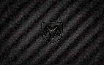 Dodge carbon logo, , grunge art, carbon background, creative, Dodge black logo, cars brands, Dodge logo, Dodge HD wallpaper