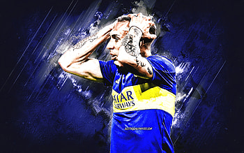 Norberto Briasco, Boca Juniors, Armenian football player, portrait, blue stone background, Argentina HD wallpaper