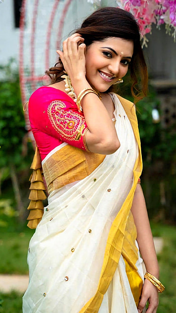 Athulya ravi, tamil actress, saree beauty HD phone wallpaper