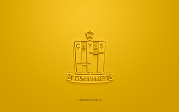 Santamarina, creative 3D logo, yellow background, Argentine football team, Primera B Nacional, Buenos Aires, Argentina, 3d art, football, Santamarina 3d logo HD wallpaper