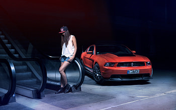 Mustang Boss 302, Girls and Muscle Cars HD wallpaper