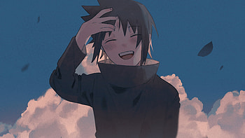 Smiling Sasuke Uchiha Sky Background Naruto HD wallpaper