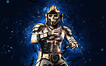 Osh Tekk, , blue neon lights, Mortal Kombat Mobile, fighting games, MK Mobile, creative, Mortal Kombat, Osh Tekk Mortal Kombat HD wallpaper