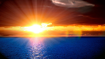 Sunset On The Ocean Cool HD wallpaper