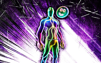 Pulse, grunge art, Fortnite Battle Royale, Fortnite characters, Pulse Skin, violet abstract rays, Fortnite, Pulse Fortnite HD wallpaper