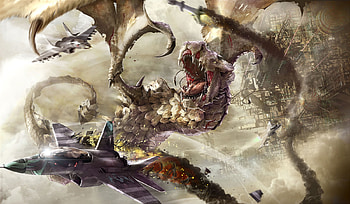 Jet Fighter, Fantasy, Dragon, Wyvern HD wallpaper