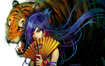 Eye Of The Tiger, eyes, tiger, hair, fan HD wallpaper