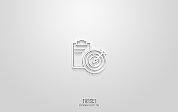Target 3d icon, white background, 3d symbols, Target, business icons, 3d icons, Target sign, business 3d icons HD wallpaper