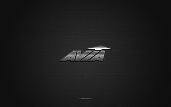 Avia logo, silver shiny logo, Avia metal emblem, gray carbon fiber texture, Avia, brands, creative art, Avia emblem HD wallpaper