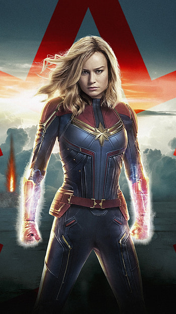 Brie Larson, movie, Captain Marvel HD phone wallpaper