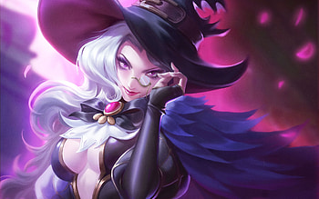 Witch, blue, white, leo zhu, girl, halloween, pink, feather, fantasy, glassess, luminos, hat HD wallpaper