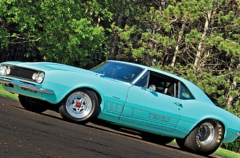 67^ Pro Street Camaro, Bowtie, Aqua, Classic, GM HD wallpaper