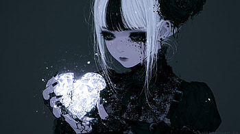 Nocturne Goth Girl — Shattered Heart ( Quad ), Anime Girl, Crystal, Gothic HD wallpaper