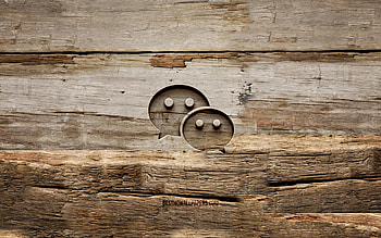 WeChat wooden logo, , wooden backgrounds, social networks, WeChat logo, creative, wood carving, WeChat HD wallpaper