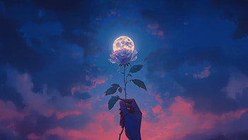 Petals Of The Moon, artist, artwork, art, digital-art, roses, rose, ai HD wallpaper