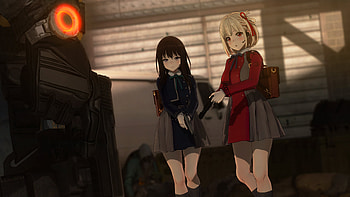Chisato Nishikigi & Takina Inoue, Takina Inoue, Chisato Nishikigi, Anime, Lycoris Recoil HD wallpaper