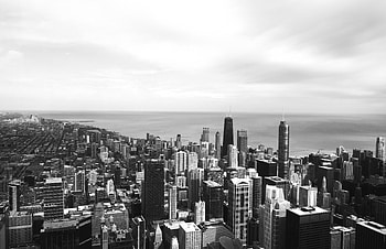 Cities, Architecture, City, Skyscrapers, Bw, Chb HD wallpaper