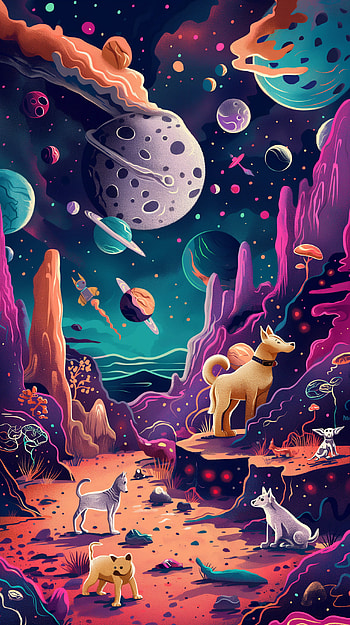 Cosmic Canines: Space Adventure Dog, dog, space HD phone wallpaper