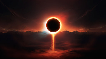 Ethereal Eclipse Fantasy - Moon, eclipse, moon, fantasy, solar eclipse HD wallpaper